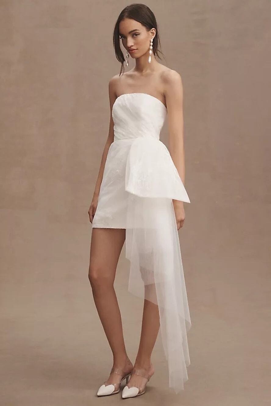 Sachin & Babi NWT Felicity Strapless Side-Bow Mini Lace Dress Size 10 Bridal
